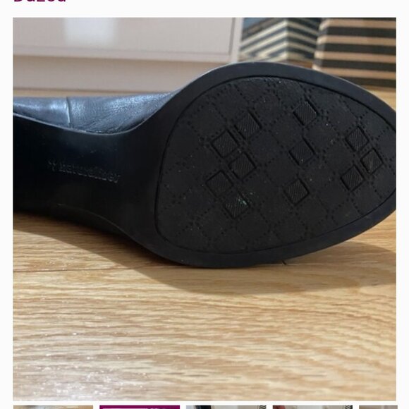 Black Slouchy Leather Block Heel Slouch Boots – Women’s 8.5M - Picture 3 of 5